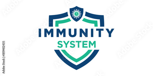 Immunity system logo template. Human immune system vector design. Virus and bacteria illustration