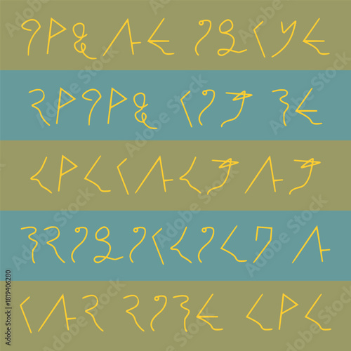 Old manuscript font design .