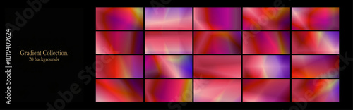 A collection of gradients. Modern gradient poster background in red . Minimalist style cover template with monotone perspective . Perfect design for social media, cover, banner, flyer	