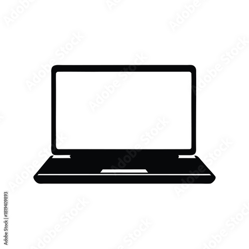 Simple minimalist black and white laptop vector design for graphic representation