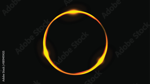Annular Solar Eclipse Ring of Fire Vector Illustration Astronomy Celestial Graphic