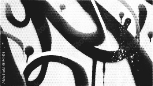 Graffiti spray halftone background texture with soft grain and dynamic drips. Punk urban pop art pattern for poster, cover, or modern design.