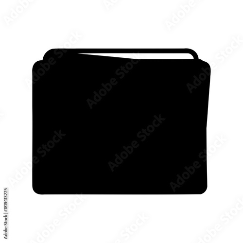 Black document folder icon representing computer files or documents symbol