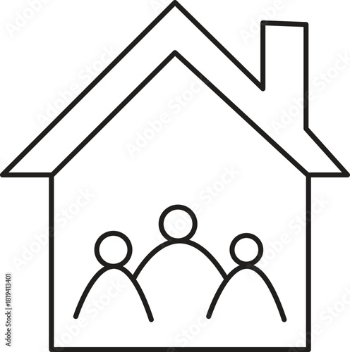 Home of Togetherness: Simple yet heartwarming, a family is nestled in the comfort of their home, representing belonging, shelter, and the bond of family. A symbol of warmth and protection. 