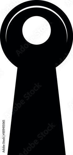 Black silhouette of a classic keyhole on a white background