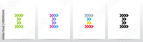 Forward Arrow Turn Pointing Right Play Letter Initial Logo Design I