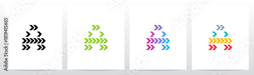 Forward Arrow Turn Pointing Right Play Letter Initial Logo Design A