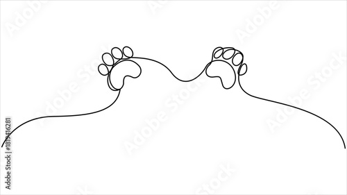 Minimalist line art of tiny baby footprints