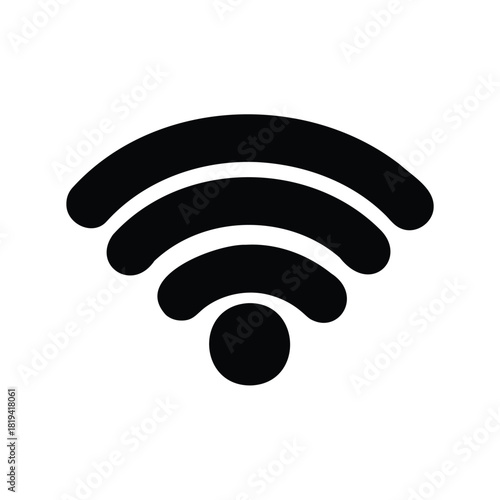 Black and white wifi icon symbol illustration with network connectivity