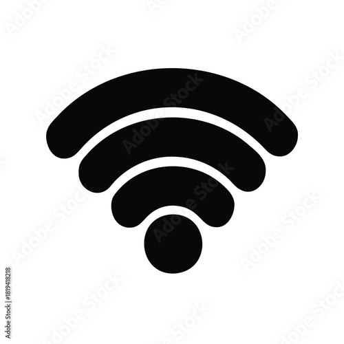 Black and white illustration of a universal wireless internet access signal symbol