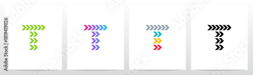 Forward Arrow Turn Pointing Right Play Letter Initial Logo Design T