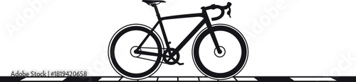 Black and White Bicycle Illustration Isolated on Transparency Bicycle Cycling Commute Exercise Fitness Side Transportation