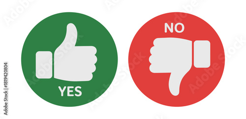 Thumbs up for yes and thumbs down for no, representing choices and decisions.