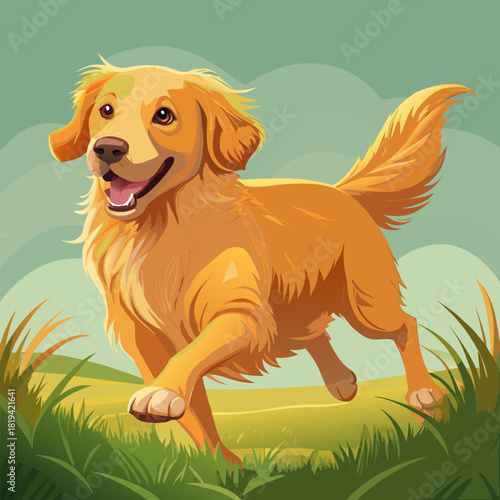 golden retriever running