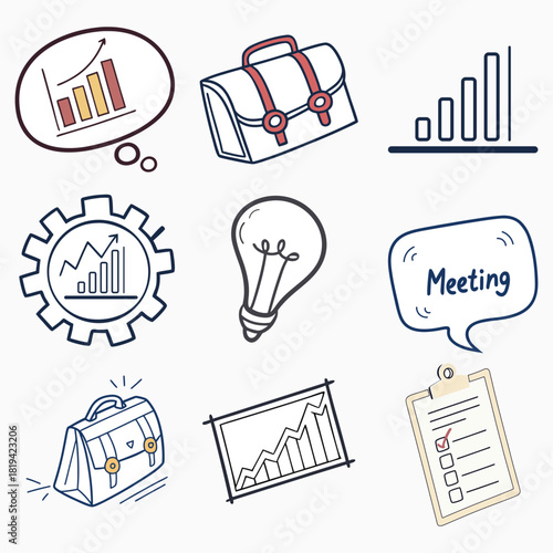 Hand-Drawn Business Doodle Icons