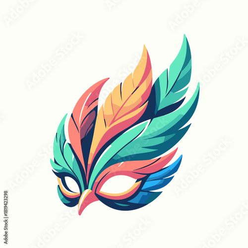 Colorful feather mask