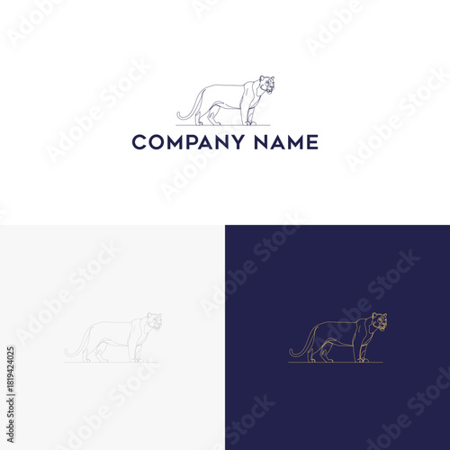 Elegant Tiger Logo Design in Minimalist Style Perfect for Branding and Business Identity