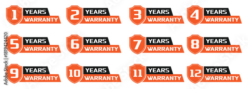 Warranty shield badge label icon - Reliable Guarantee Labels for Products and Services. Warranty logo Vector illustration