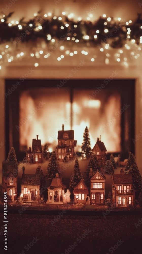 Obraz premium a cozy christmas fireplace