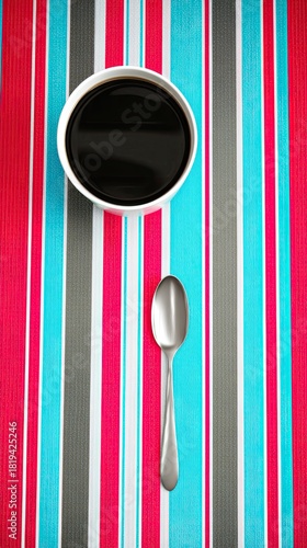 a cup of black coffee sits on the table