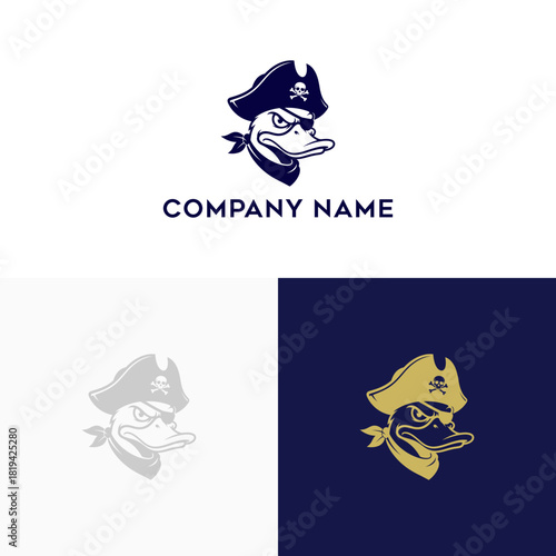 Pirate Duck Mascot Logo for Branding & Apparel Design