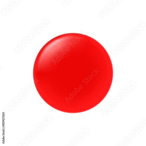 A glossy red sphere with a shiny reflection isolated on a white background.