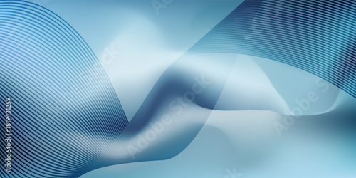 Abstract glowing wave lines on dark blue background. Dynamic wave pattern. Modern flowing wavy lines. Futuristic technology concept. Suit for banner, poster, cover, brochure, flyer, 