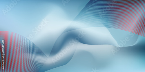 Abstract glowing wave lines on dark blue background. Dynamic wave pattern. Modern flowing wavy lines. Futuristic technology concept. Suit for banner, poster, cover, brochure, flyer, 