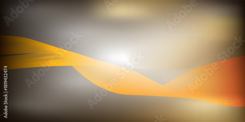 Luminous wave of golden light flows into deep navy blue shadows. Futuristic fractal glass texture with fusion of warm and cool hues creates energy flow for dynamic design or trendy visual art project