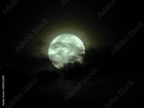 Der Vollmond in seinen schönen Farben am 5. November 2025 in der Uckermark