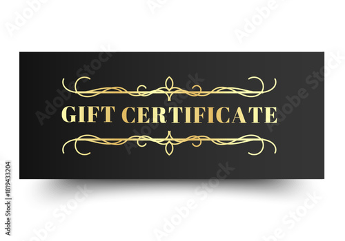 Elegant Gift Voucher Sale with Ornament Simple design. Design for invitation, certificate, gift coupon, ticket or voucher