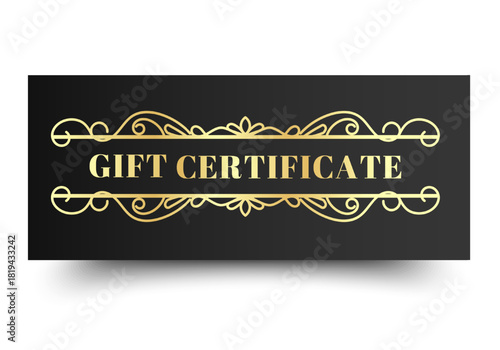 Elegant Gift Voucher Sale with Ornament Simple design. Design for invitation, certificate, gift coupon, ticket or voucher