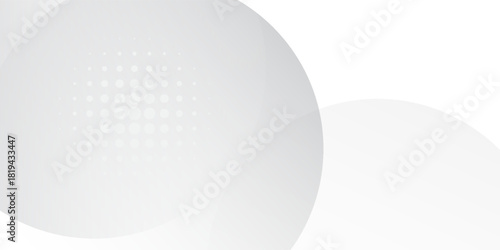 Top background with gray circle. White and grey abstract modern transparency circle presentation background. Vector circles template vector design. Object web design. art