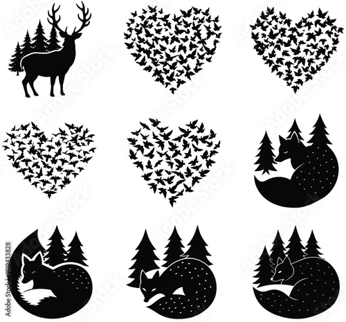 loves birds icon set