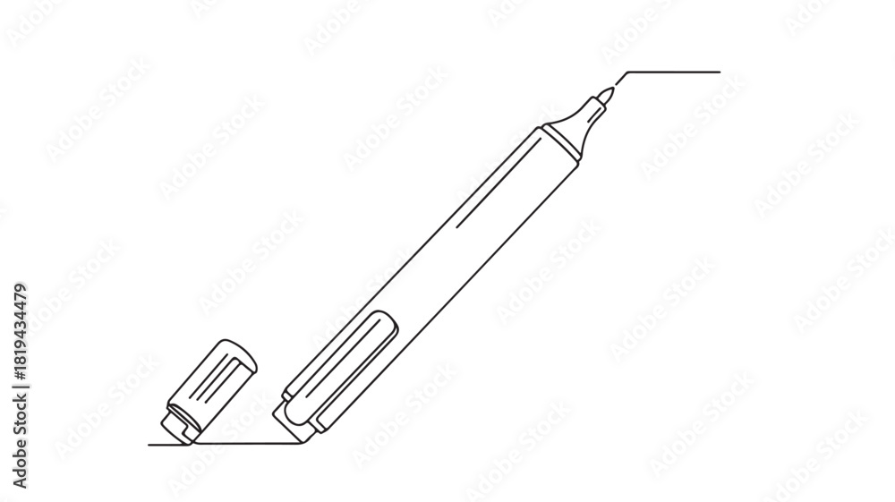 Fototapeta premium Isolated white office object, a blue metal paper clip tool illustration, is shown on a white background
