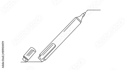 Isolated white office object, a blue metal paper clip tool illustration, is shown on a white background