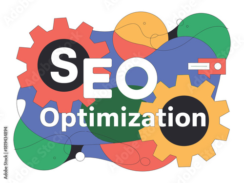 SEO optimization gears working together for digital growth.