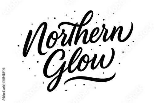 Aurora Script Elegance. Northern Glow — Script Hand-Lettering: smooth brush script with rising stroke ends
