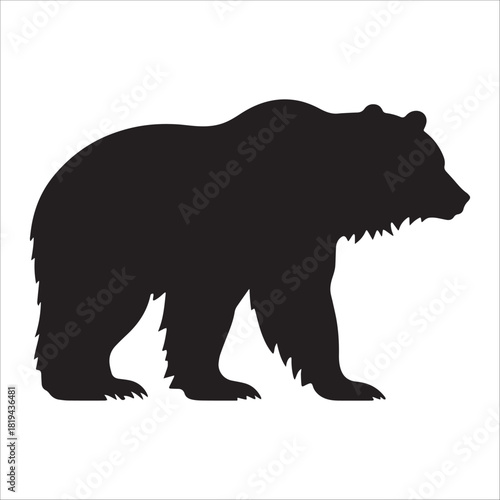 Silhouette Of A Bear Facing Right Side