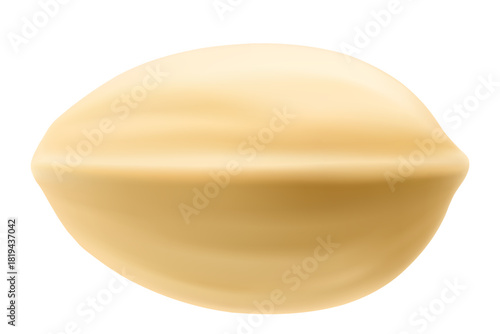 Realistic pistachio in 3d style. Roasted pistachios in shell isolated on white background. Natural organic food. Design element for nuts packaging, advertising, etc. Vector illustration.