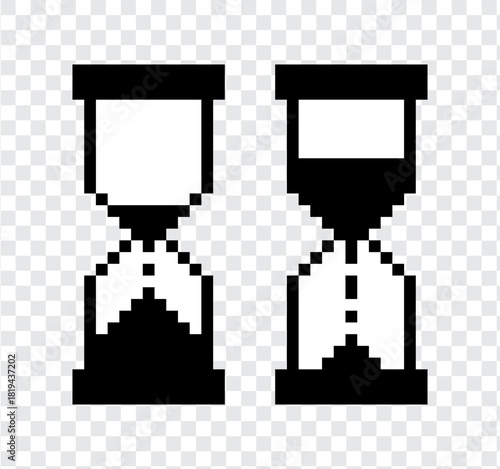 Pixel hourglass. Isolated vector illustration