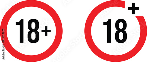 18+ restrictions, prohibition icon, vector, illustration, symbol vector illustration.