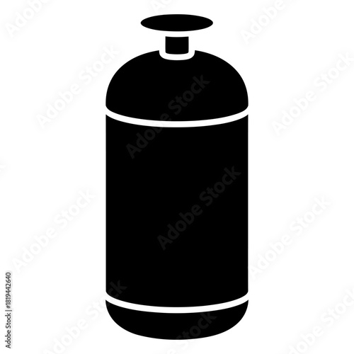 gass sylinder icon Silhouette vector style on white background