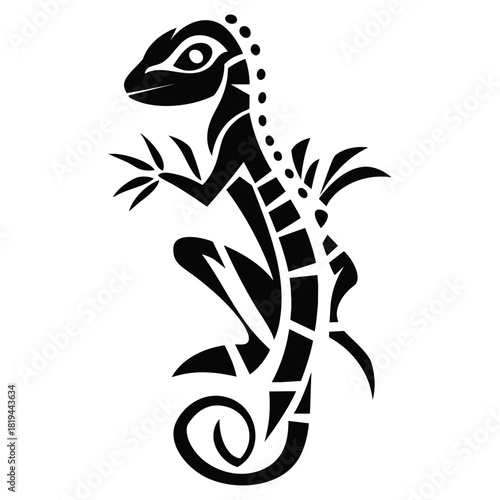 Abstract Lizard Solid Illustration