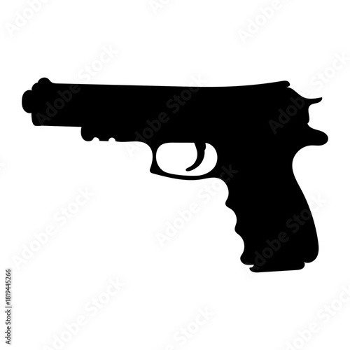 black gun icon symbol Silhouette vector on white background
