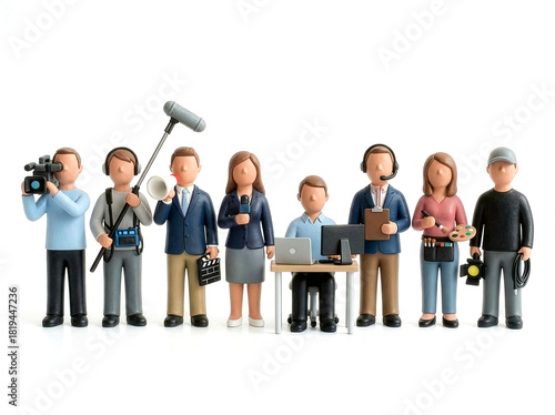 Eine Gruppe von Personen die beim Fernsehen arbeitet