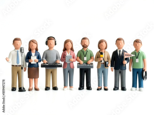 Eine Gruppe von Personen die beim Radio arbeitet