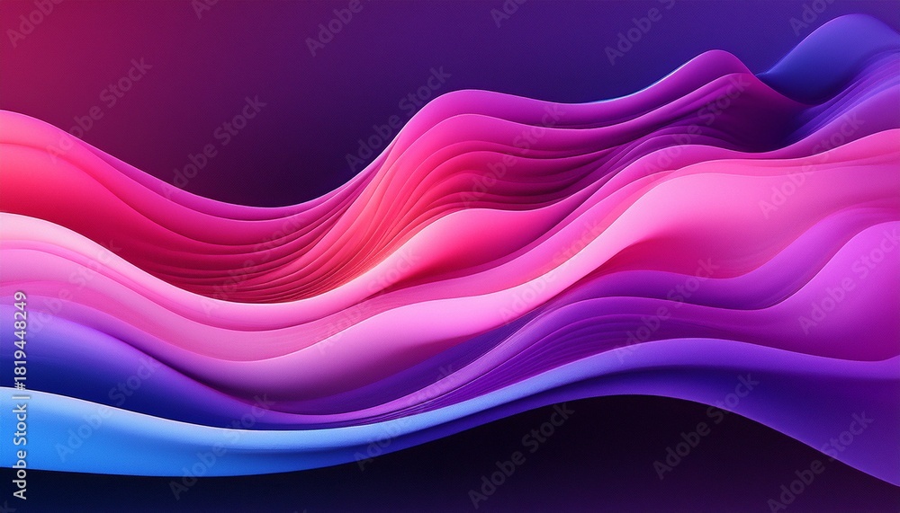 Fototapeta premium Pink And Purple Gradient Wave Element With Noise Texture