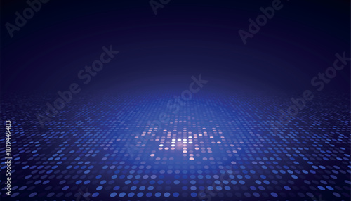 Glowing Blue Dots on Digital Futuristic Background