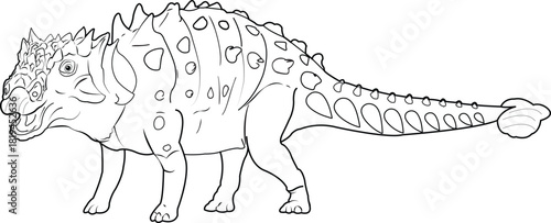 Zuul Dinosaur Vector Outline Illustration